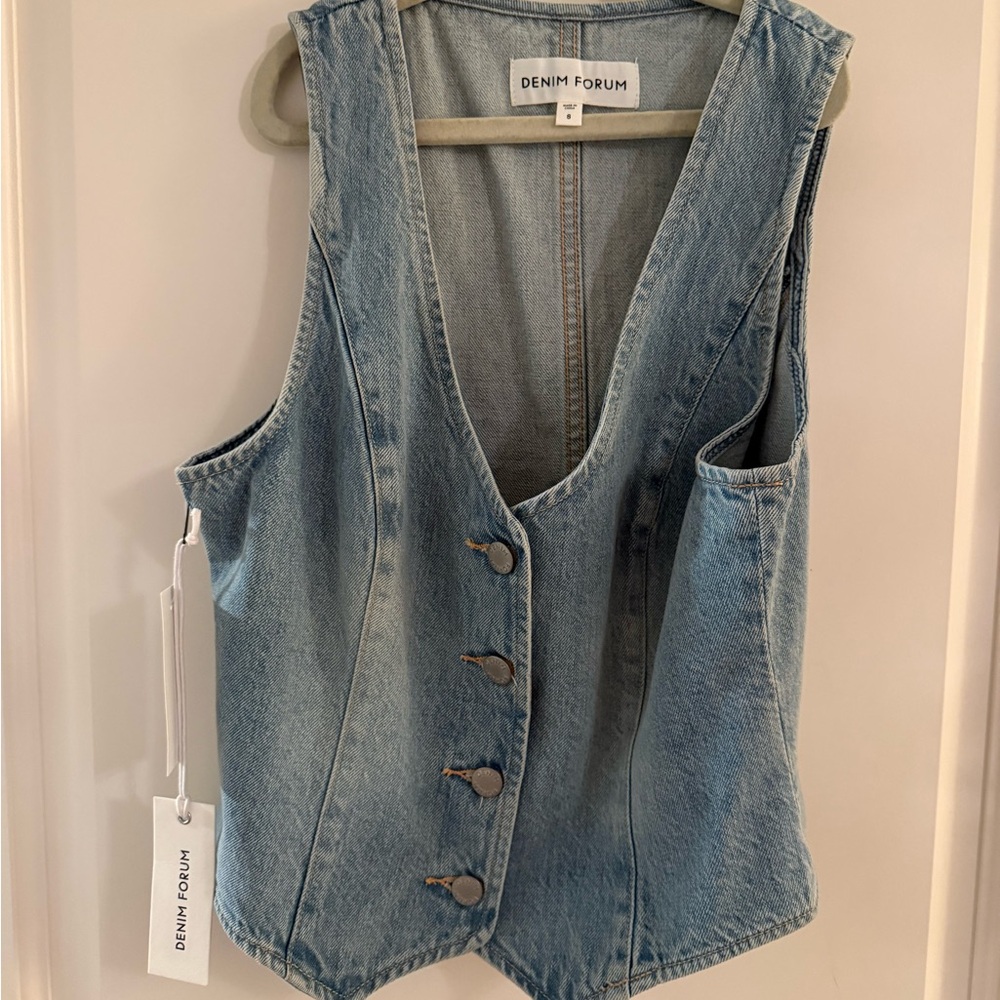 Denim Forum Light Blue Buttoned Vest